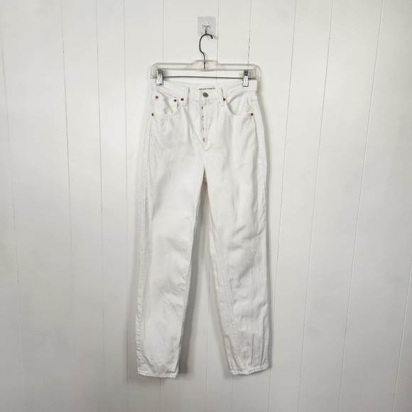 Aritzia Denim Forum The Boyfriend High Rise Loose Jeans White Button Fly size 24 - Picture 3 of 14